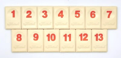 Rummikub Orange Number Replacement Tile Set Engraved Back Smooth Front Pressman - Image 1 of 4