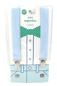 Kids Suspenders Boys Girls Braces Light Blue Metal Clips UniSex in Package c - Picture 1 of 7
