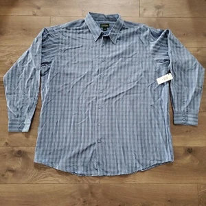 David Taylor Shirt Mens 2XLT Button Down Blue Plaid Long Sleeve  Flannel Pocket - Picture 1 of 10