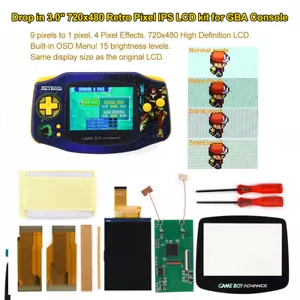Kit de retroiluminación LCD GBA 3.0" IPS V5 720x480 píxeles retro para Game Boy Advance + carcasa - Imagen 1 de 50