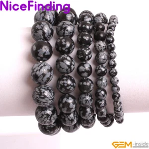 Pulseras energéticas elásticas obsidiana copo de nieve hechas a mano joyas regalos del día de la madre - Imagen 1 de 33