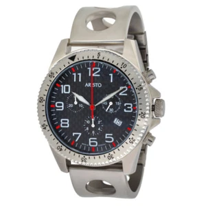 Aristo Carbon Quartz Trophy-Chronograph Model 7H93R Carbon/Stainless Steel Ronda - Picture 1 of 4