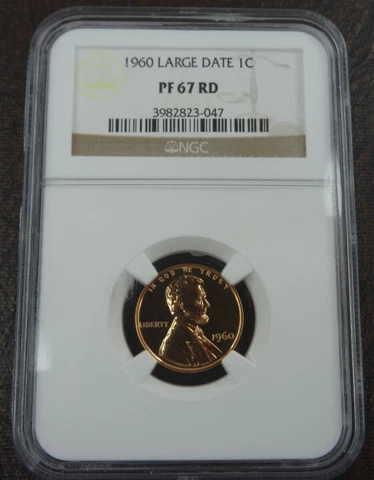 1960 Lincoln Cent Large Date NGC PR 67 Red RD 1C Penny PF Proof Cover