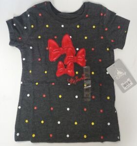 Disney Minnie Mouse T-Shirt Girls Mini Red Bows Polka Dot Sz. XS (4) NEW