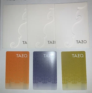 Starbucks 2012 Set of 3 Tazo Store Cards + Sleeves Holders Not Teavana HTF - Picture 1 of 2