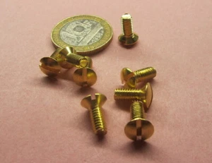 Brass Oval Head Machine Screw Slotted M4 x 0.7 x 10 mm Length, 100 pcs - Picture 1 of 12