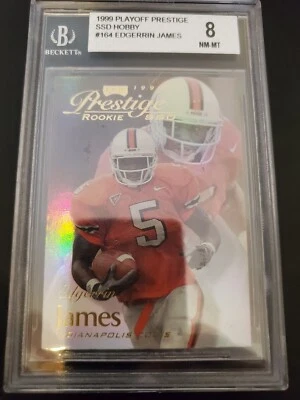 1999 Playoff Prestige SSD #164 Edgerrin James ROOKIE BGS 8 - Image 1 of 3