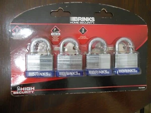 Brinks *Padlocks 4 pcs / Keyed Alike * Hardened Steel * Free  Shipping - Picture 1 of 7