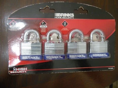 Brinks *Padlocks 4 pcs / Keyed Alike * Hardened Steel * Free  Shipping - Image 1 of 4