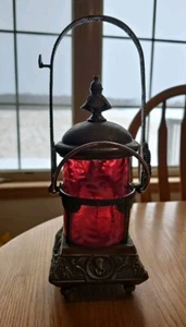 Antique Pickle Castor Fenton Cranberry Glass Fern Heavy Holder Crown Doves - Picture 1 of 24