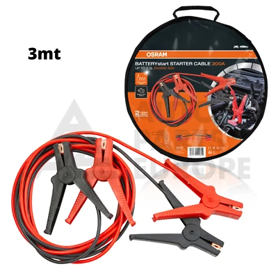CAVI STARTER PINZA 200A PER AVVIAMENTO BATTERIA AUTO MOTO CAMPER 3,0mt - Immagine 1 di 4