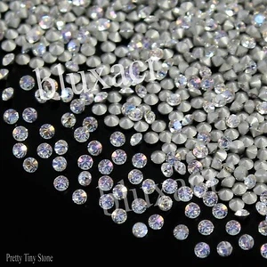Lotto 50 pezzi 1,00 mm taglio tondo EF colore VS chiaro di luna bianco diamante placcato argento - Foto 1 di 7