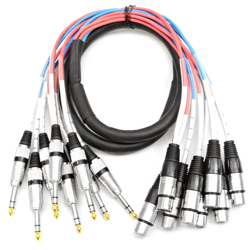 Male or Female XLR to TRS 1/4" Audio Snake Cable - 4, 8, 16 Channel - 5' to 20' - Image 1 of 1