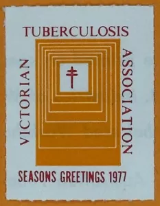 1977 Australia Victorian Assoc. Christmas Seals Tuberculosis TB Cinderella Stamp - Picture 1 of 2