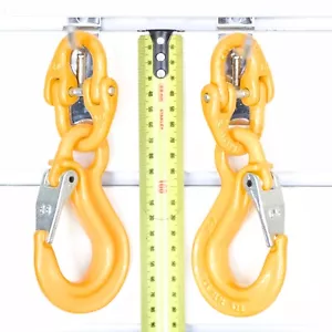 2X 7/8mm Hammerlock+ 6mm Eye Sling Hook Chain Caravan Trailer connecting Extend - Picture 1 of 3