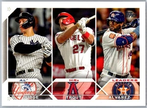 2023 Topps #246 AL HRs Leaders (Aaron Judge / Mike Trout / Yordan Alvarez) - Picture 1 of 2