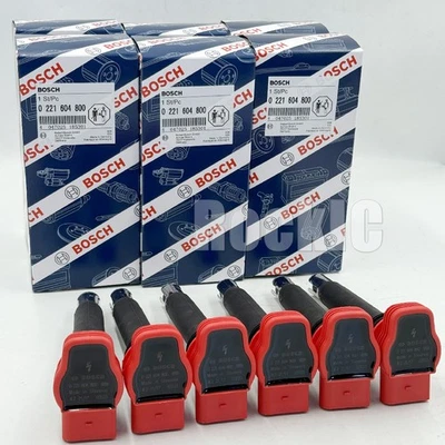 6PCS OEM Audi 3.0 3.2 FSI A4 A5 A6 Q5 Q7 Bosch Red Top Ignition Coil Packs US - Image 1 of 4
