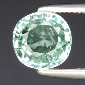 💎 0,97ct 6x5,8mm Kissen natürlicher bläulich grüner Turmalin - unbeheizt, Afrika Edelstein - Bild 1 von 4