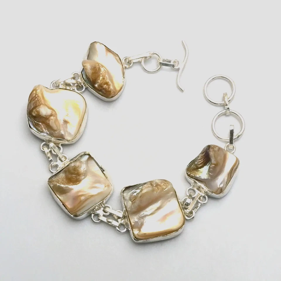 Biwa Pearl Gemstone Ethnic Handmade Bracelet Jewelry 14 Gms Gift AB 24173 - Image 1 of 1