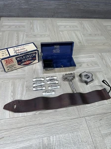 Vintage Wilkinson Sword Co Safety Razor Empire 7 Day Set w/ Chrome Case & Box - Picture 1 of 24