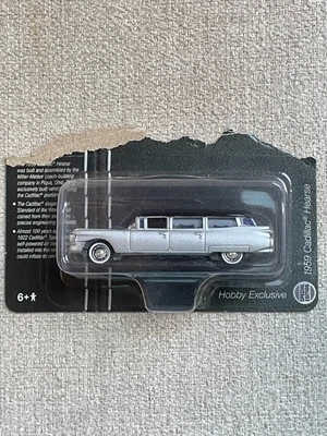 RARE JOHNNY LIGHTNING HOBBY EXCLUSIVE SILVER 1959 CADILLAC HEARSE CAR DIECAST - Image 1 of 2