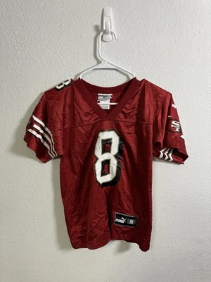复古彪马 Steve Young NFL 旧金山 49 人队主场球衣青少年小号 90 年代 — 第 1/4 张图片
