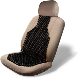 Wood Beaded Seat Cushion, Premium Quality, Black, Car Massaging, Double Strun... - Picture 1 of 7