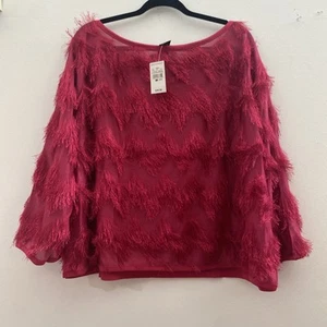 Top Ashley Stewart Chevron Rosa Flecos Nuevo con Etiquetas Talla 26/28 - Imagen 1 de 6