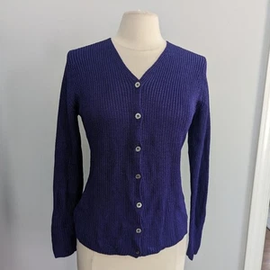 Damen Vintage Lauren Ralph Lauren Aubergine Lila Strickjacke Medium - Bild 1 von 6