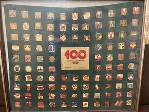 Coca Cola Centennial Celebration 101 Pin Series 1886-1986 Set Coke Ltd Ed 26x22” - Picture 1 of 5
