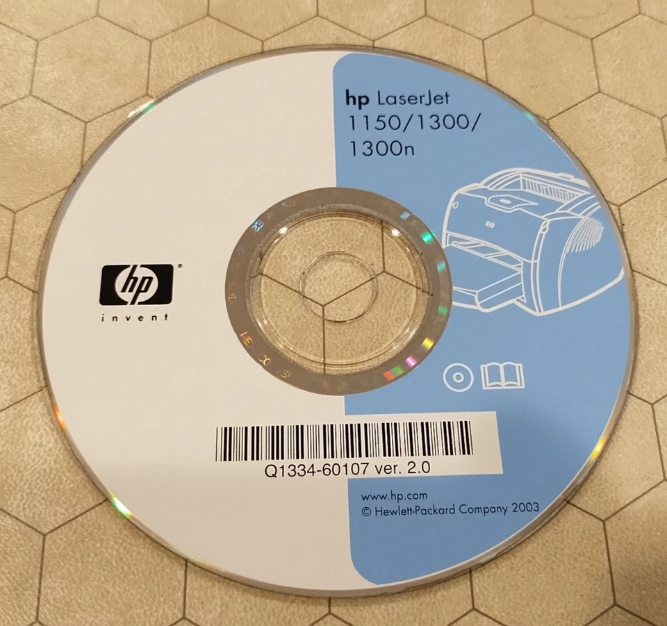 HP Laserjet 1150/1300/1300n Series Printer Driver Software CD-ROM, PC, 2003 - Image 1 of 1