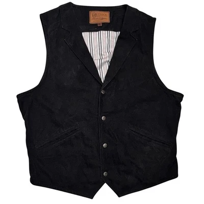 Outback Trading Company Melbourne Vest Mens XL Canvas Black Western Cowboy - Image 1 of 4