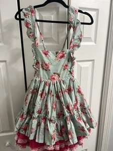 Dollcake Girls Floral Dress Size 10 (teal/pink) - Picture 1 of 7