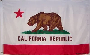 CALIFORNIA STATE FLAG 3' X 5' POLYESTER - CALIFORNIA REPUBLIC - BEAR - Picture 1 of 4