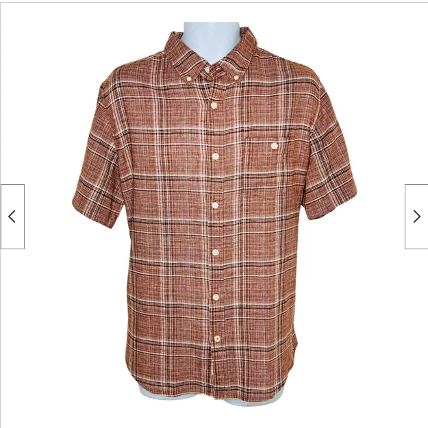 Weatherproof Vintage Men's Short Sleeve Woven Linen Shirt XL