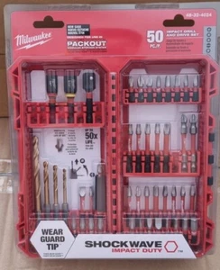 Milwaukee Shockwave Haveyduty Impact driver & drill 50pc Bit Set AU Stock - Picture 1 of 2