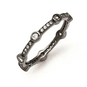 1.5ct  Diamond  Eternity Ring Band 14k Black Over - Picture 1 of 3