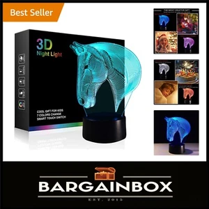 Acrylic 3D Horse Decore Night Light - Battery & USB Powered Touch Control - Picture 1 of 9