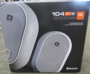 JBL 104BT W DESKTOP REFERENCE MONITORS WITH BLUETOOTH WHITE 104SET-BTW-US NEW - Picture 1 of 3