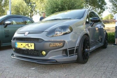 ABARTH PUNTO EVO SOTTOPARAURTI SPLITTER ORIGINALE SAMURAI NERO OPACO IN GOMMA