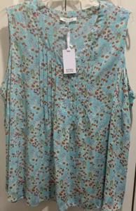 NWT Womens Rose + Olive Multicolor Floral Sleeveless Tunic Top Plus Size 3X - Picture 1 of 4