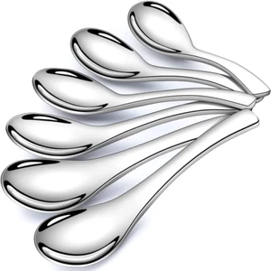 Soup Spoons, 6 Pieces Stainless Steel Korean Spoons, Asian Soup Spoons, 6.3 Inch - Picture 1 of 14