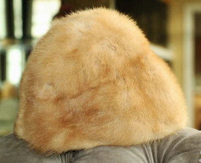 Sombrero cubo vintage genuino de piel de visón rubio claro para mujer talla XS extra pequeño Foto 1 de 4