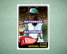 Satchel Paige Kansas City Athletics A's 1965 Style Custom Baseball Art Card
