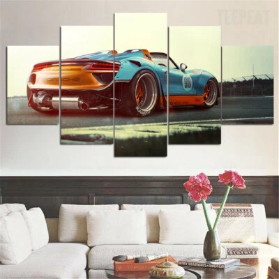 Póster de arte de pared con impresión en lienzo de 5 paneles de coche deportivo a la deriva decoración del hogar Foto 1 de 4