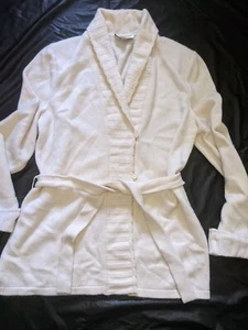 St. John Collection Belted Sweater Cream Size Medium Gold Buttons Cowl Neck Soft - Picture 1 of 20
