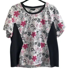 Scrub Top Cherokee 2XL Floral Pattern Medical Dental Nurse Hospital Uniform - Picture 1 of 3