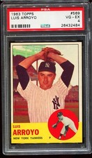 1963 PSA Topps Baseball #569 LUIS ARROYO New York Yankees PSA 4 VG-EX 0626