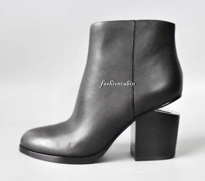 New ALEXANDER WANG Gabi Leather Cut Out Ankle Boots Shoes, Black, EUR35.5, $695 - Image 1 of 4