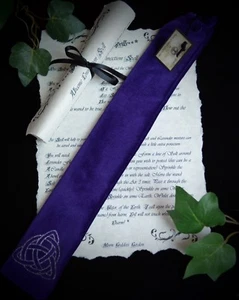 Handmade PURPLE VELVET WAND BAG Wicca pagan Witchcraft Triquetra - Picture 1 of 1